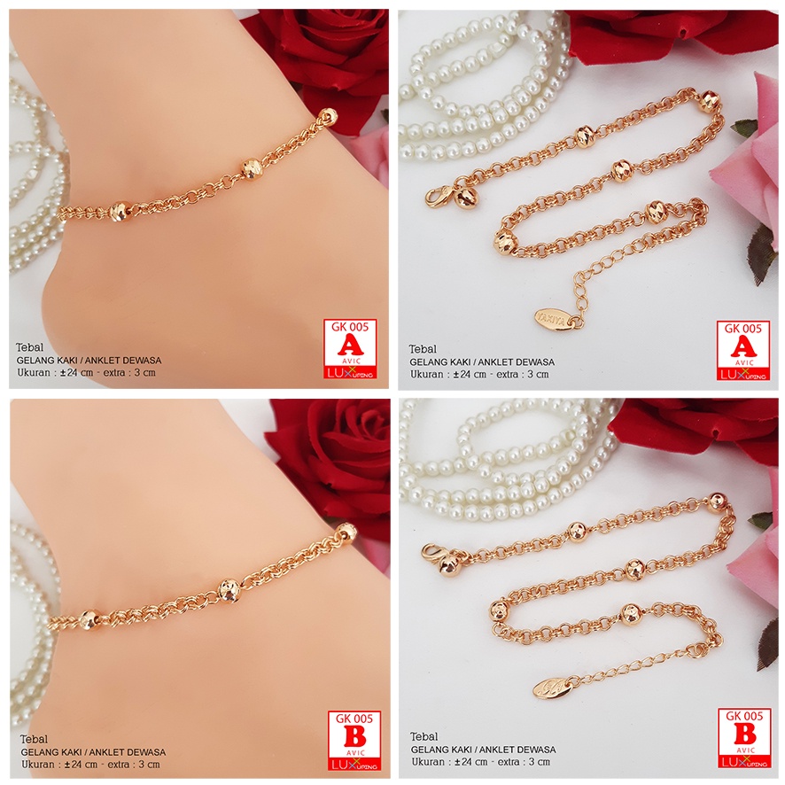 GK 005 Gelang Kaki Dewasa Anklet Wanita Perhiasan Wanita Aksesoris Kaki  Gelang Kaki Pantai  Luxx Xuping