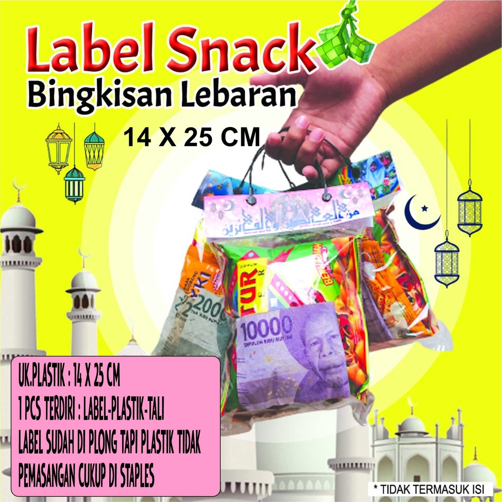 

Tas Label Plastik snack Bingkisan Lebaran Idul fitri [14x25 cm]