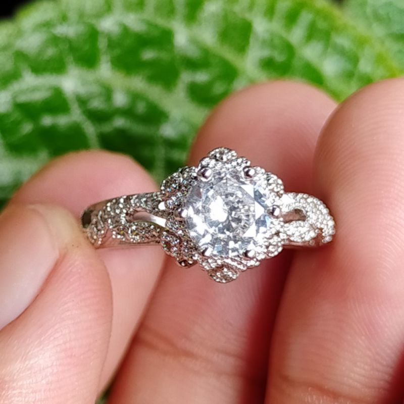 cincin mewah elegant diamond wanita koleksi batu akik safir ruby yakut wulung kalimaya giok
