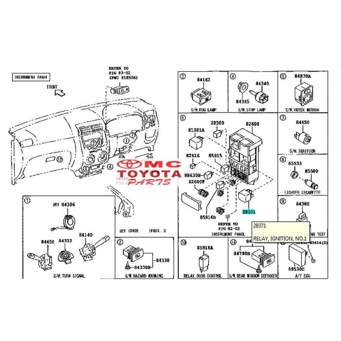 Relay Injection 12V Kaki 5 Avanza Xenia Rush Terios 9004A-98010