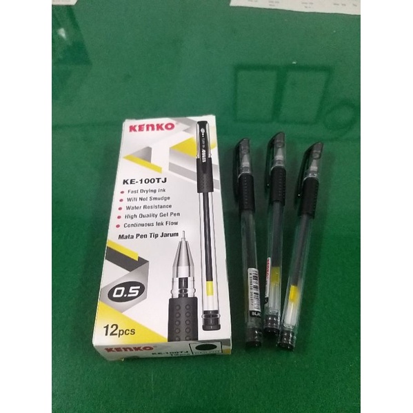 

[PER PCS] PULPEN KENKO KE-100 TJ 0.5MM HITAM BERKUALITAS / PULPEN CAIR / BALLPOINT GEL / BOLPEN GEL KE-100TJ / PULPEN MURAH BERKUALITAS