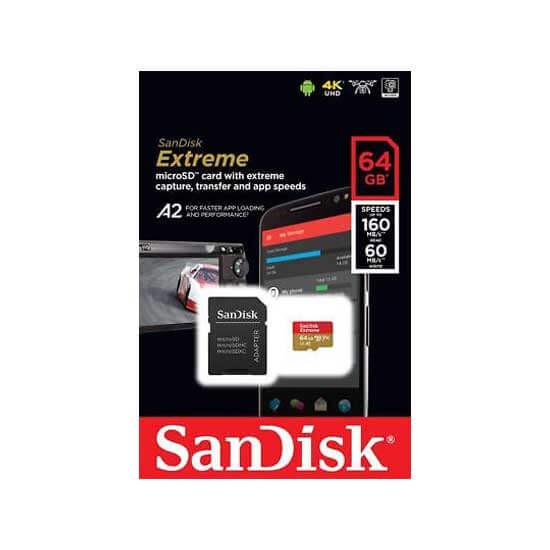 Sandisk Extreme MicroSD 64GB 160MB/S -MICROSD EXTREME 64 GB 160 MBPS