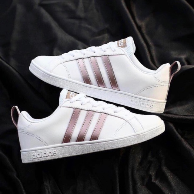 Adidas Neo Advantage Vall Stripe Rose Gold Original Shopee Indonesia