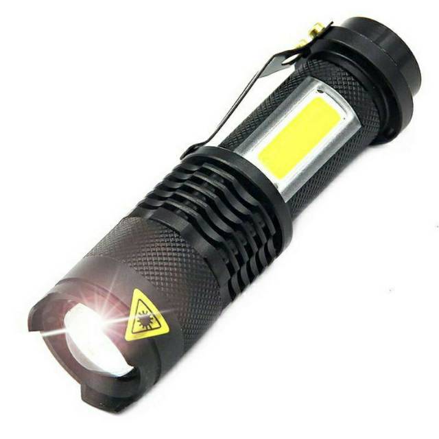 TaffLED Senter LED 3800 Lumens Waaterproof Pocketman COB Zoomable - P1 - Black