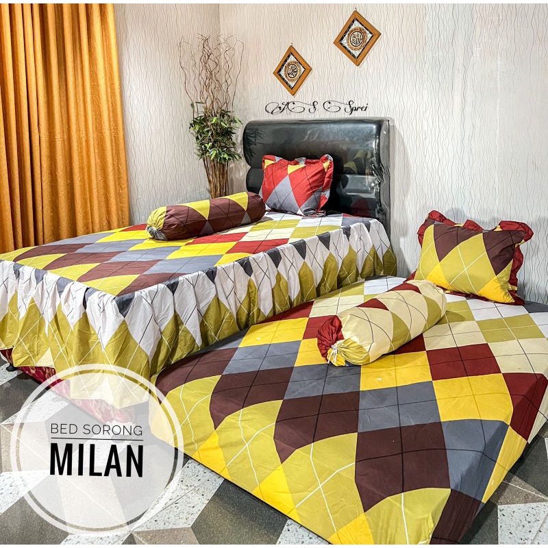 Terbaru Sprei Bed Sorong Rumbai Milan Ukuran 120x200