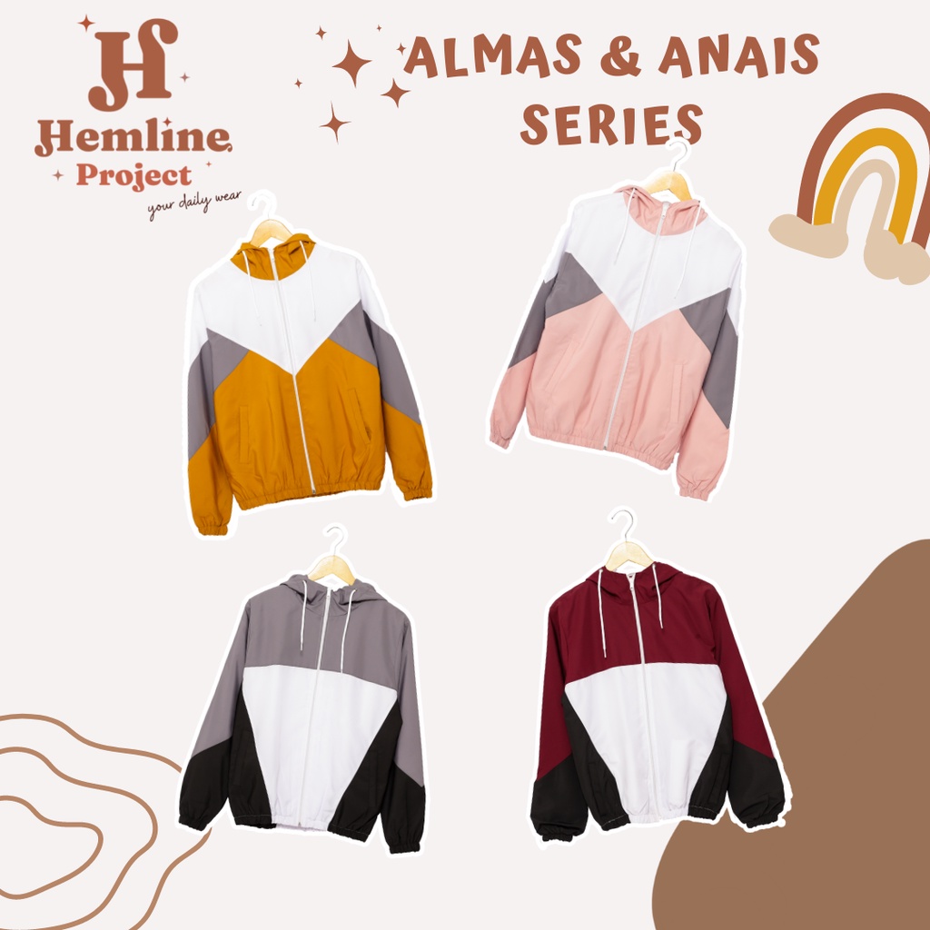 Almas &amp; Anais Color Block Jacket  - Jaket Parasut Hoodie by Hemline Project