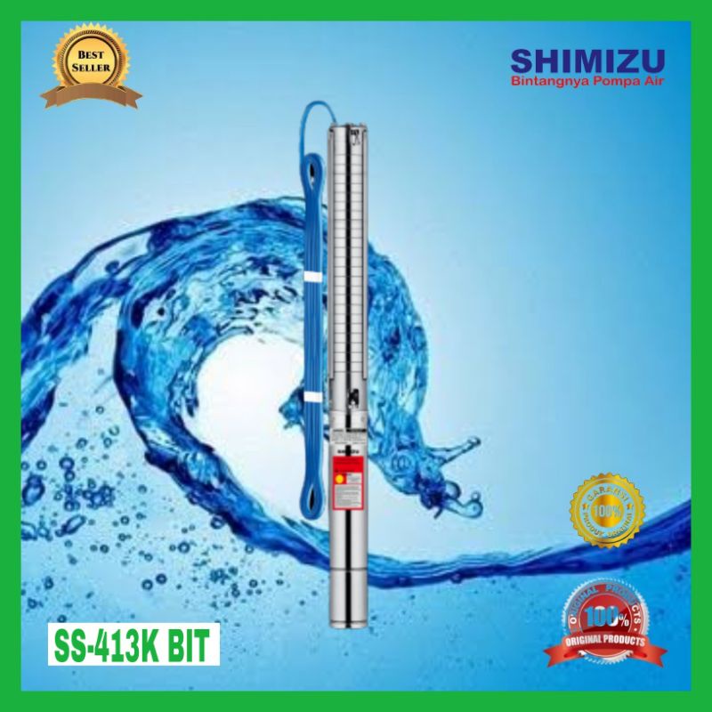 Pompa satelit submersible Shimizu SS-413K BIT+kabel 50M ¾HP 4inch Impeller Stainlles