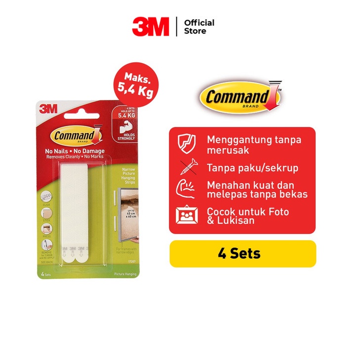 

(BISA COD) Command 3M Perekat Lukisan/Foto Narrow Strip 17207 5.4 Kg / 4 Set