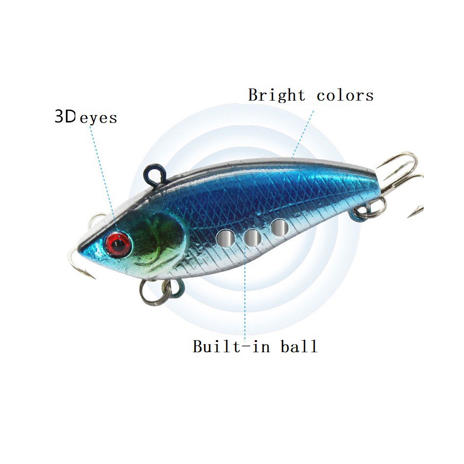 1Pcs New Sinking Umpan Pancing VIB Fishing Lure 5cm 5g Swimbait Jigging Bass Wobbler Kail Memancing Tackle