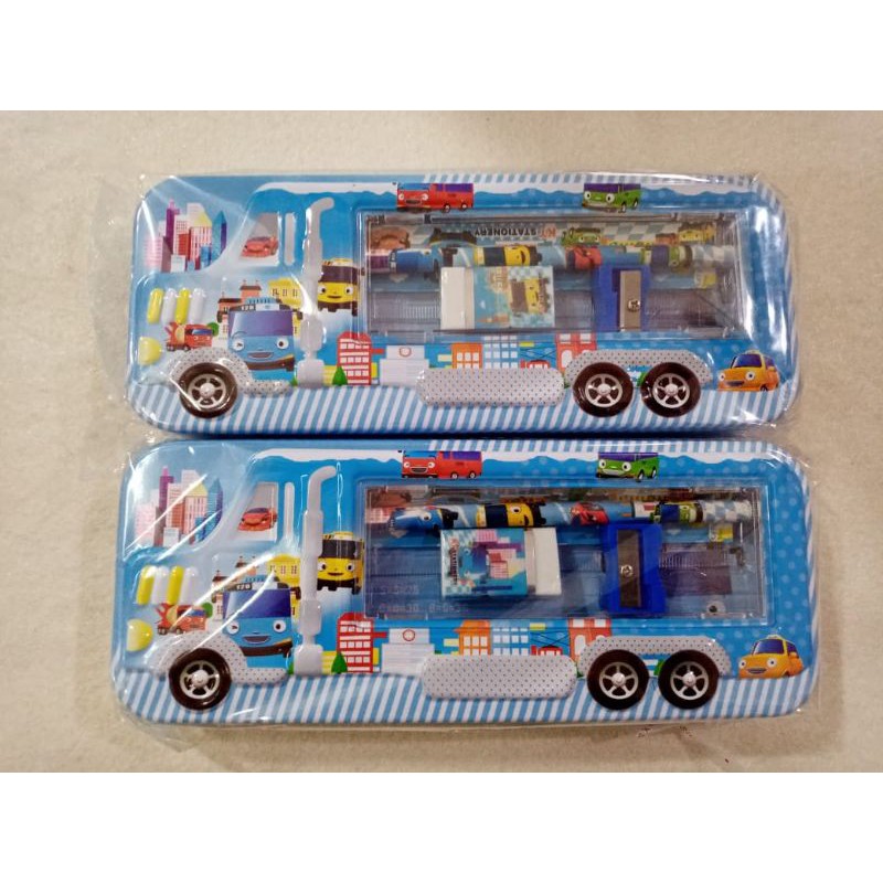 Promo!!! Tempat pensil bonus Set alat tulis-Biru