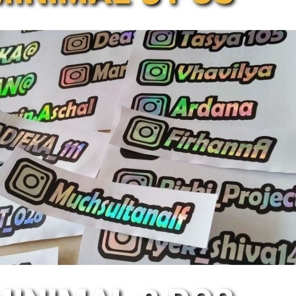 Jual Stiker Hologram IG, Nama, Custom, Stiker Laptop, Stiker Motor ...