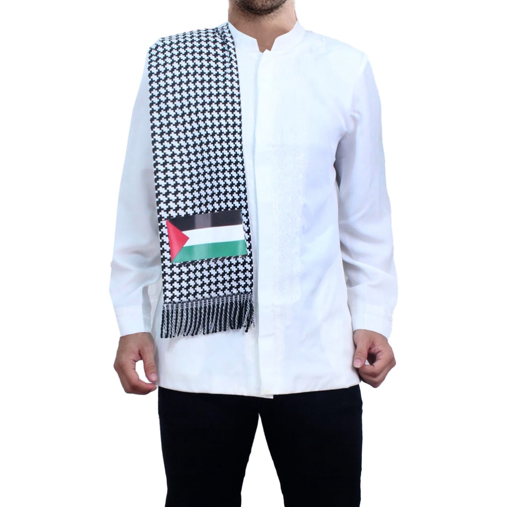 Syal Hitam Putih Save Palestine New Kameh