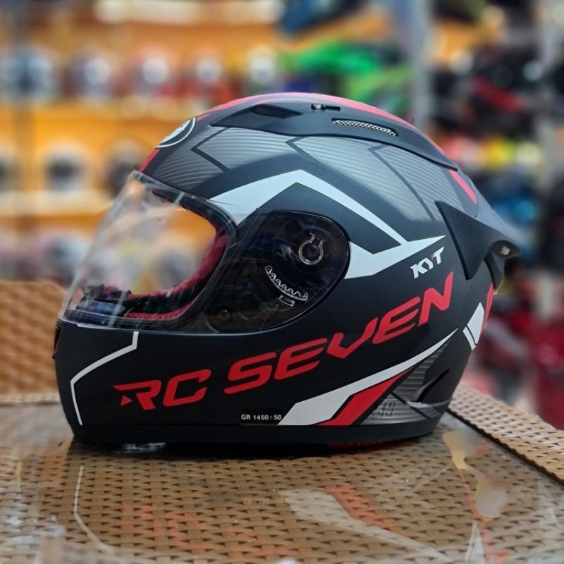 Jual HELM KYT RC7 SERI 18 MATT BLACK RED ORIGINAL HELM KYT RC SEVEN