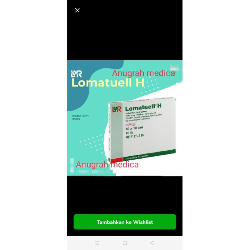 lomatulle atau kasa dressing luka steril