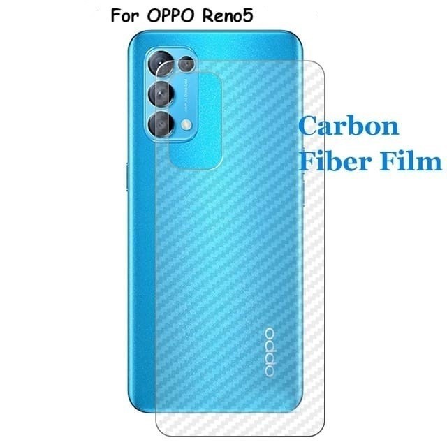 Skin Carbn OPPO Reno 5 Skin Back Protector Skin Pelindung Belakang Handphone Putih Transparan
