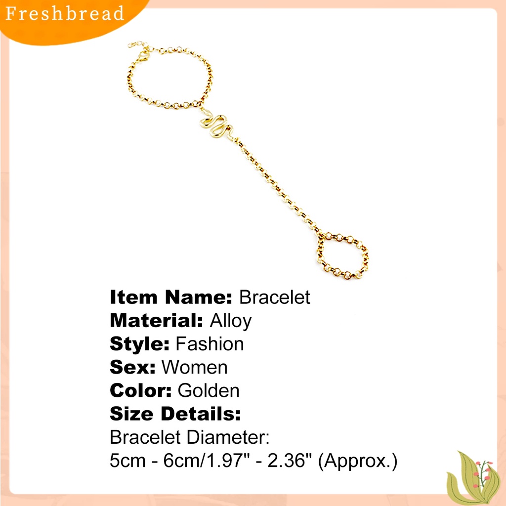 [Fresh] Gelang Tangan Kait Cincin Harness Motif Ular Simple Bahan Metal Warna Gold untuk Wanita