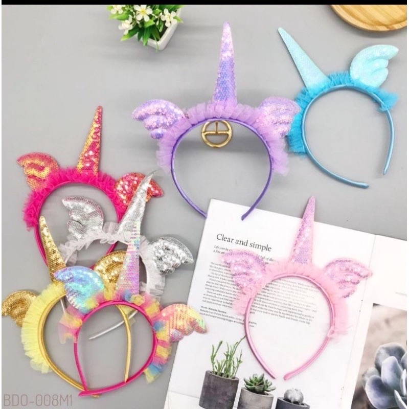 bando tanduk unicorn sayap renda usap high quality kilat bando pony