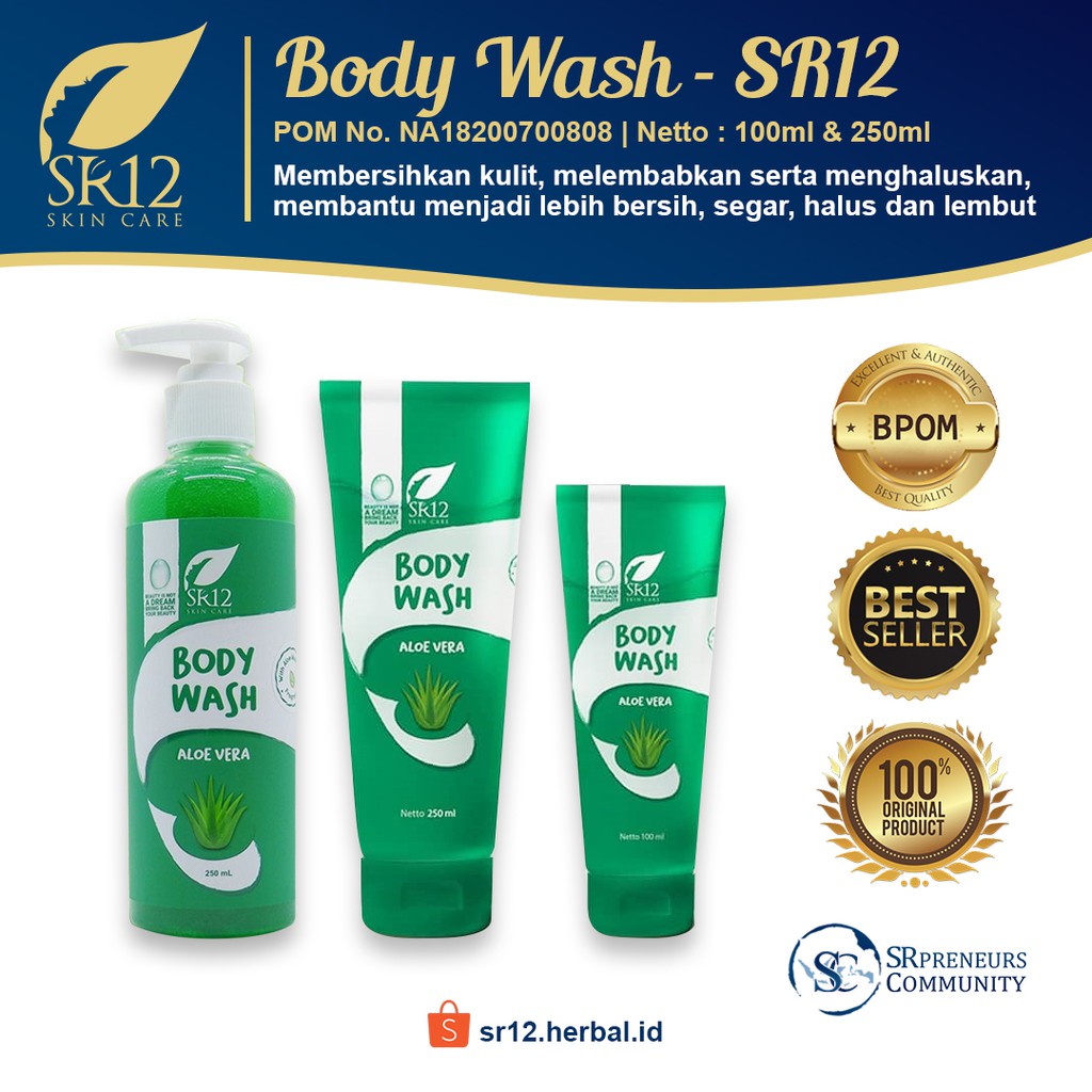 SR12 SABUN MANDI ALOEVERA BPOM / SABUN BADAN CAIR PENCERAH & PENYEGAR ...