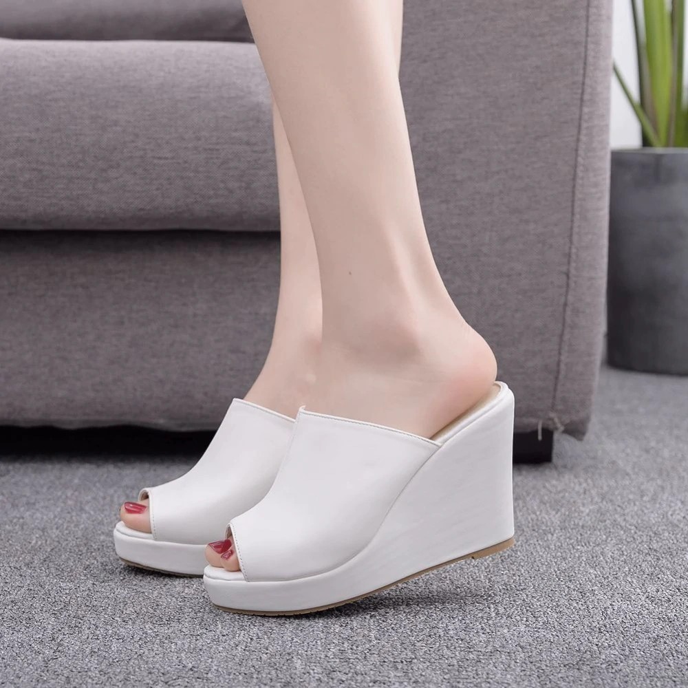 classic platform clog white