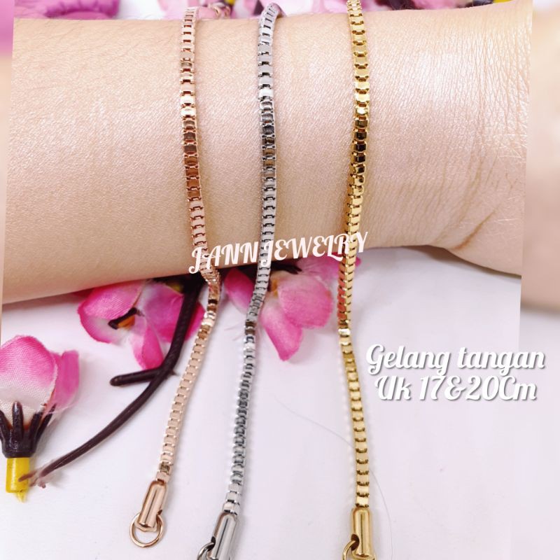 gelang milano kaca titanium asli anti karat tersedia ukuran tangan 17Cm &amp; uk kaki 27Cm G-47