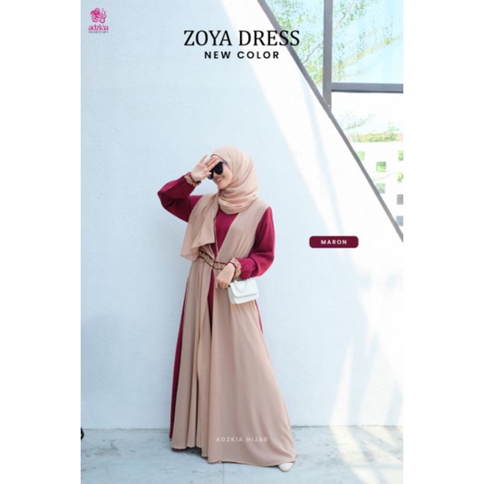 Gamis kekinian Zoya Dress original Adzkia Hijab