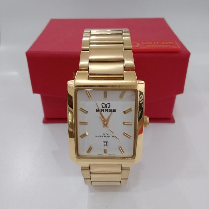 Terlaris jam tangan mirage kotak 8545 BSP-M gold pria original Diskon