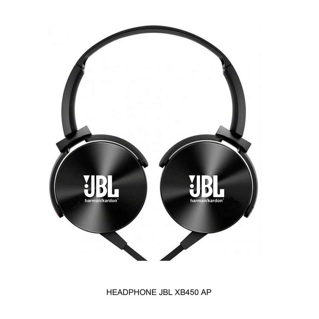 Headphone JBL earphone audio mega bass XB450 AP headset besar + mic kabel support ios android - realoneacc