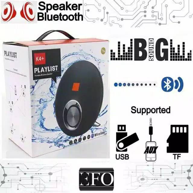 SPEAKER BLUETOOTH K4+ WIRELESS SPEAKER K4 PLUS SURROUNDED BASS PORTABLE SPEAKER - MURAH BANGET