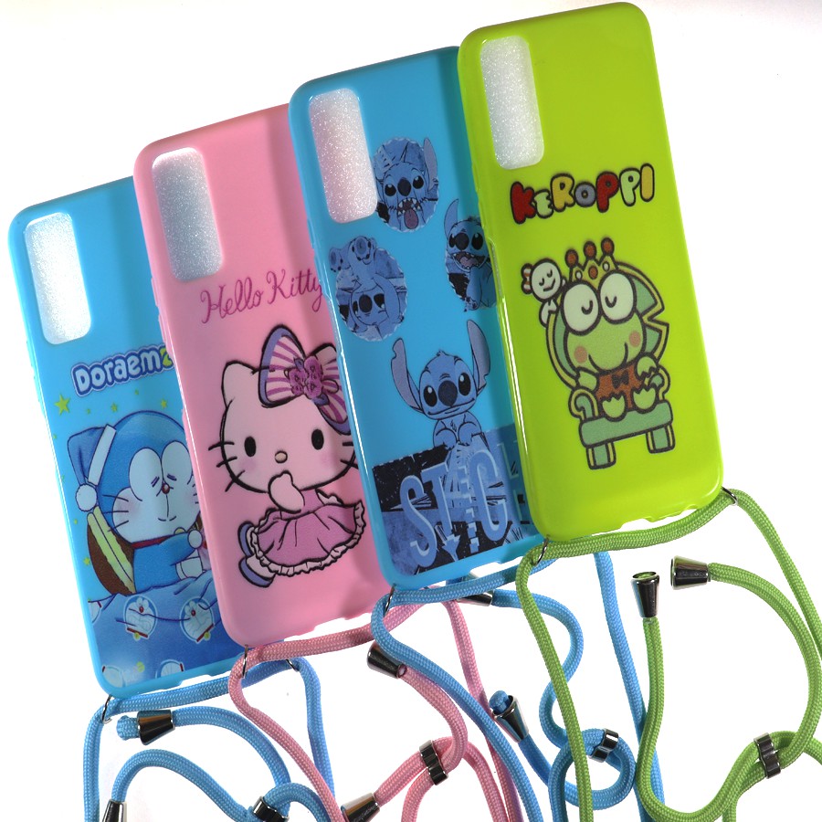 Vivo Y12s Soft Case karakter Boneka cewek gaul + Tali