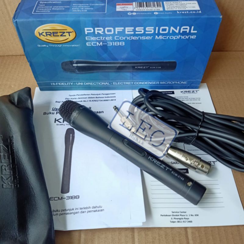 MIC KREZT ECM3188 ELECTRET CONDENSER MIC VOCAL ORIGINAL KREZT ECM3188