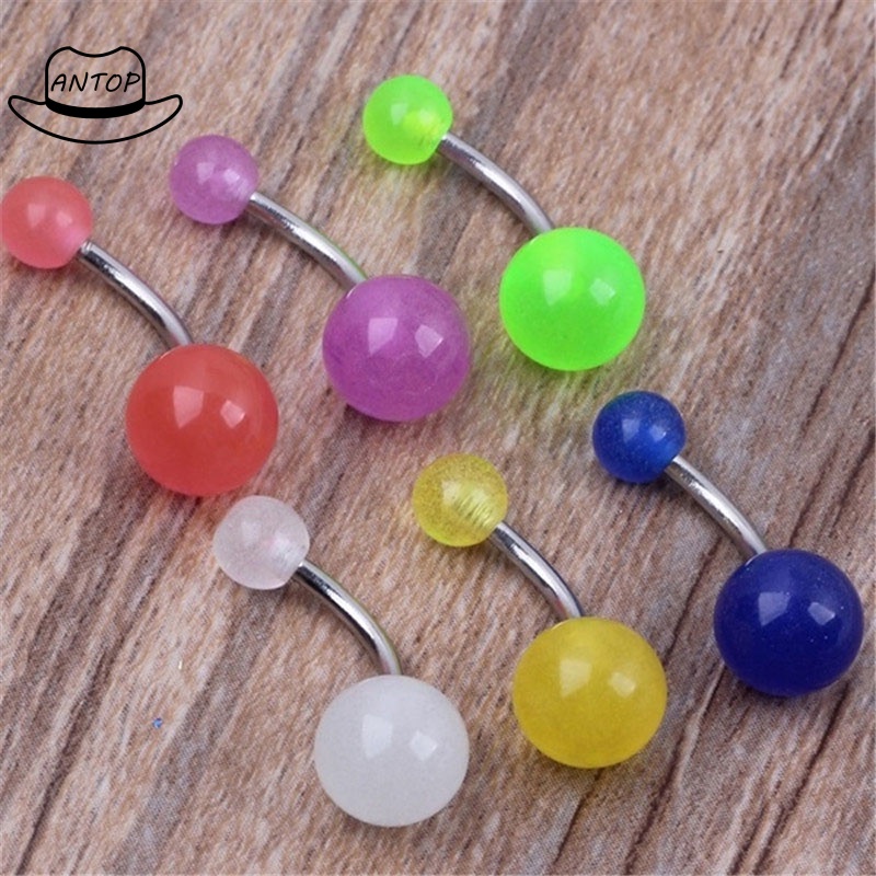 1pc Anting Tindik Perut/Pusar Bahan Stainless Steel Akrilik Luminous Dengan Untuk Wanita ANTOP