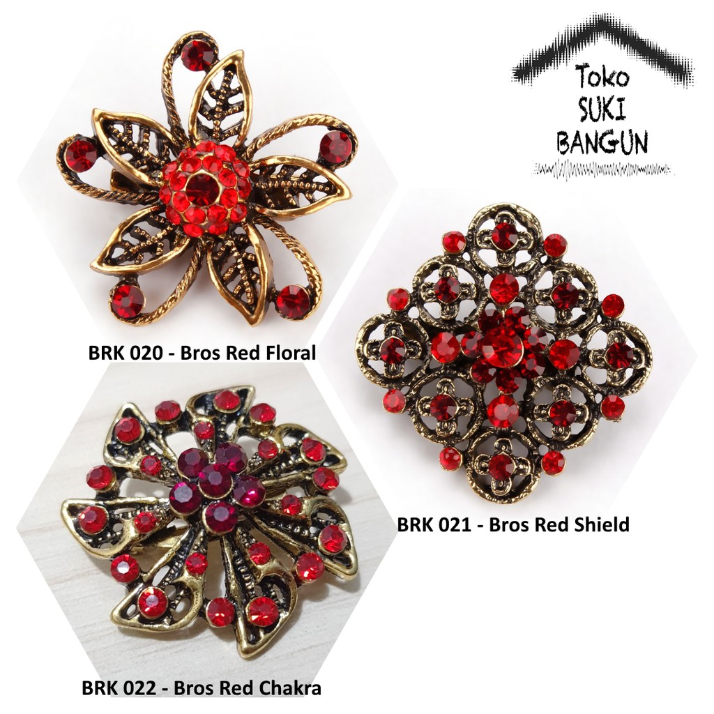 BRK 020-022 Bros Pin Bunga Wanita Jilbab Hijab Flower Brooch Women