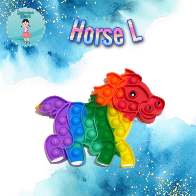 Ready Pop It Rainbow Murah/Fidget Pop It Rainbow Free Kelereng/Free Bonus-Horse