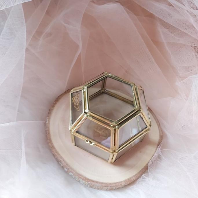 

[COD] terarium ringbox kotak cincin glass box mahar kotakkaca segienam rumah [COD]