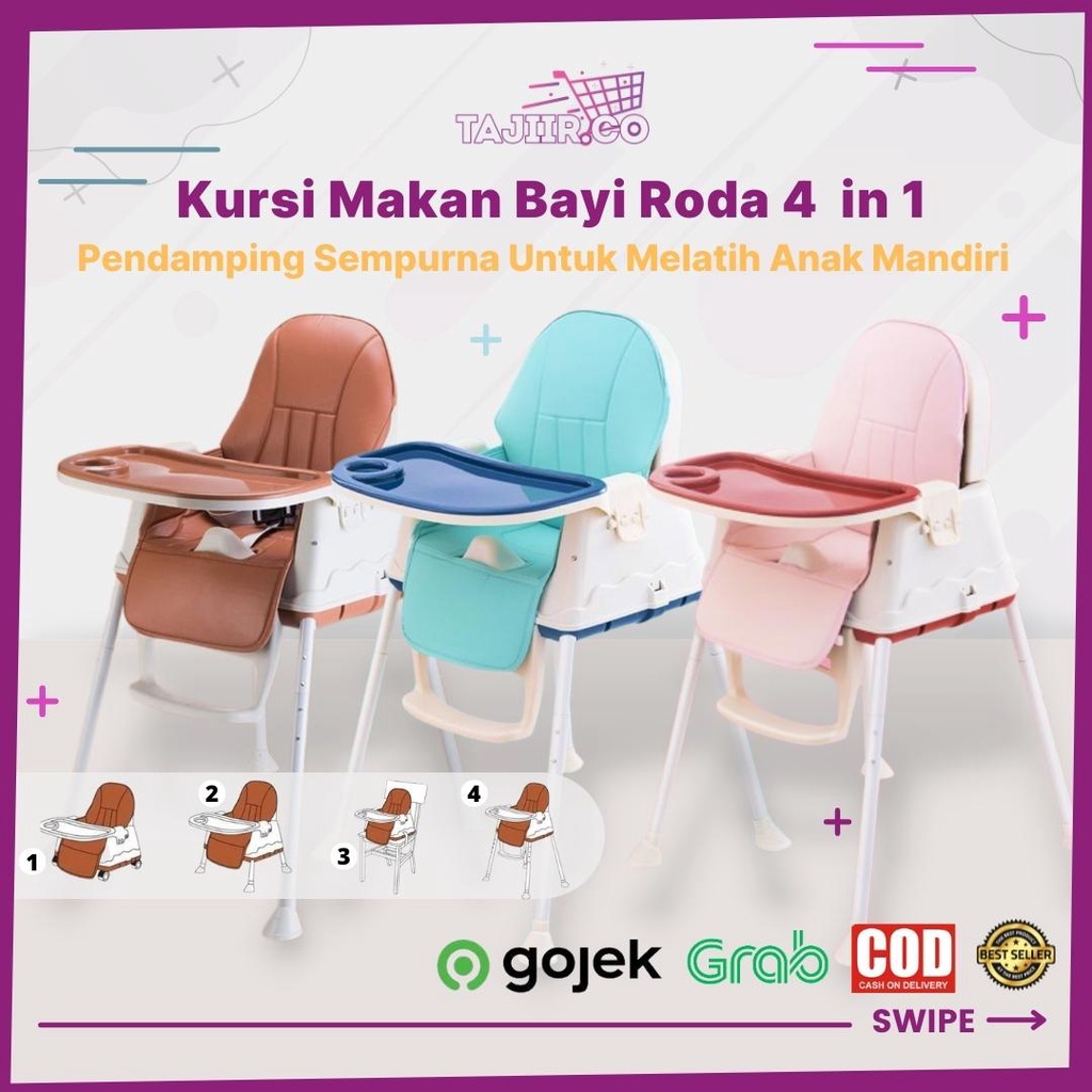 Kursi Makan Bayi Roda 3 in 1/Baby Chair Kursi Makan Bayi High Chair/Kursi Bayi High Chair 3 in 1