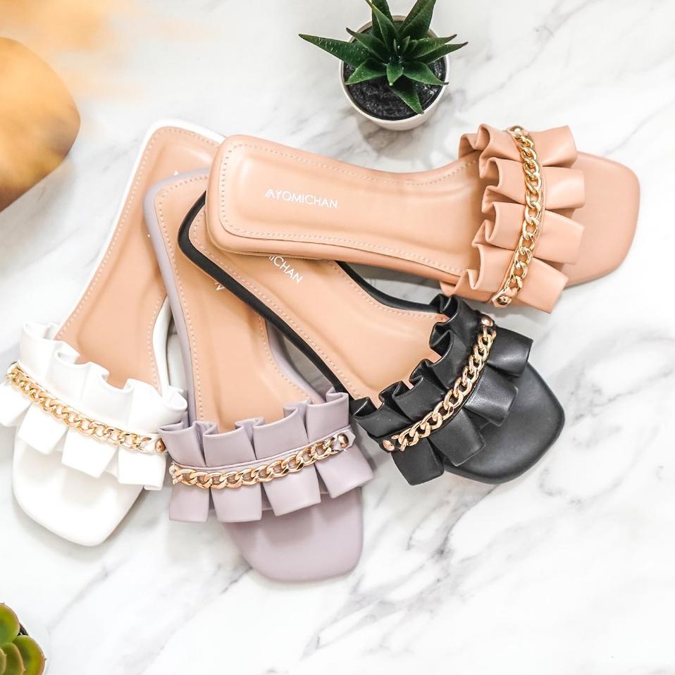 HARGA GROSIR >> Sandal Nara AYOMI AMC06 Flat Wanita