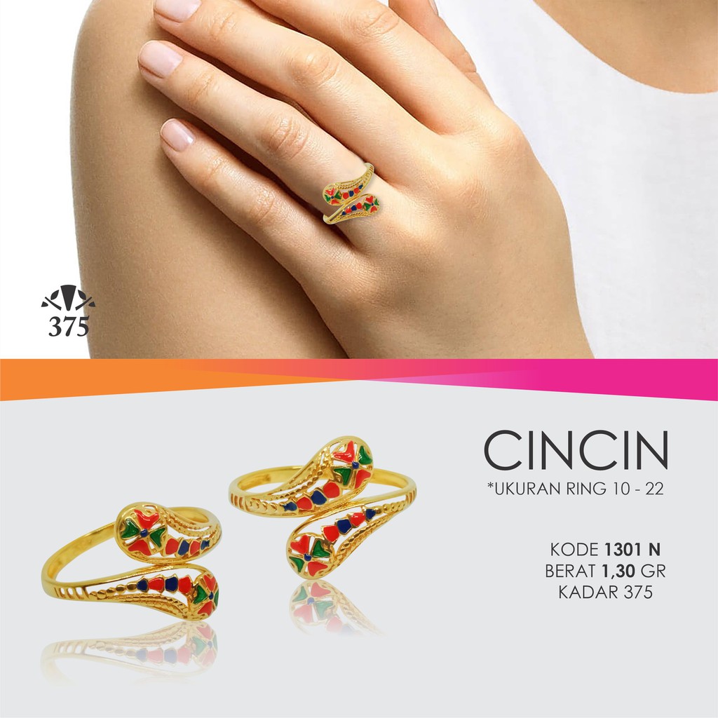 CINCIN EMAS ASLI WARNA BANGKOK 1301 N KADAR 375