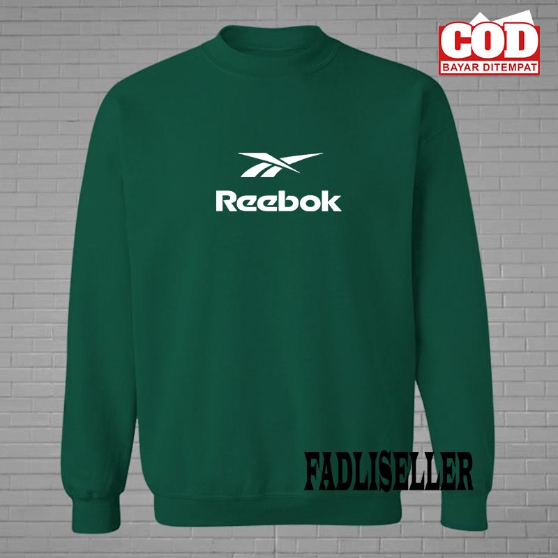 SWEATER PRIA WANITA / SWEATER HOODIE REBOOK LOGO DAN TEXT PUTIH / SWEATER JAKET HOODIE JUMPER SWEATS