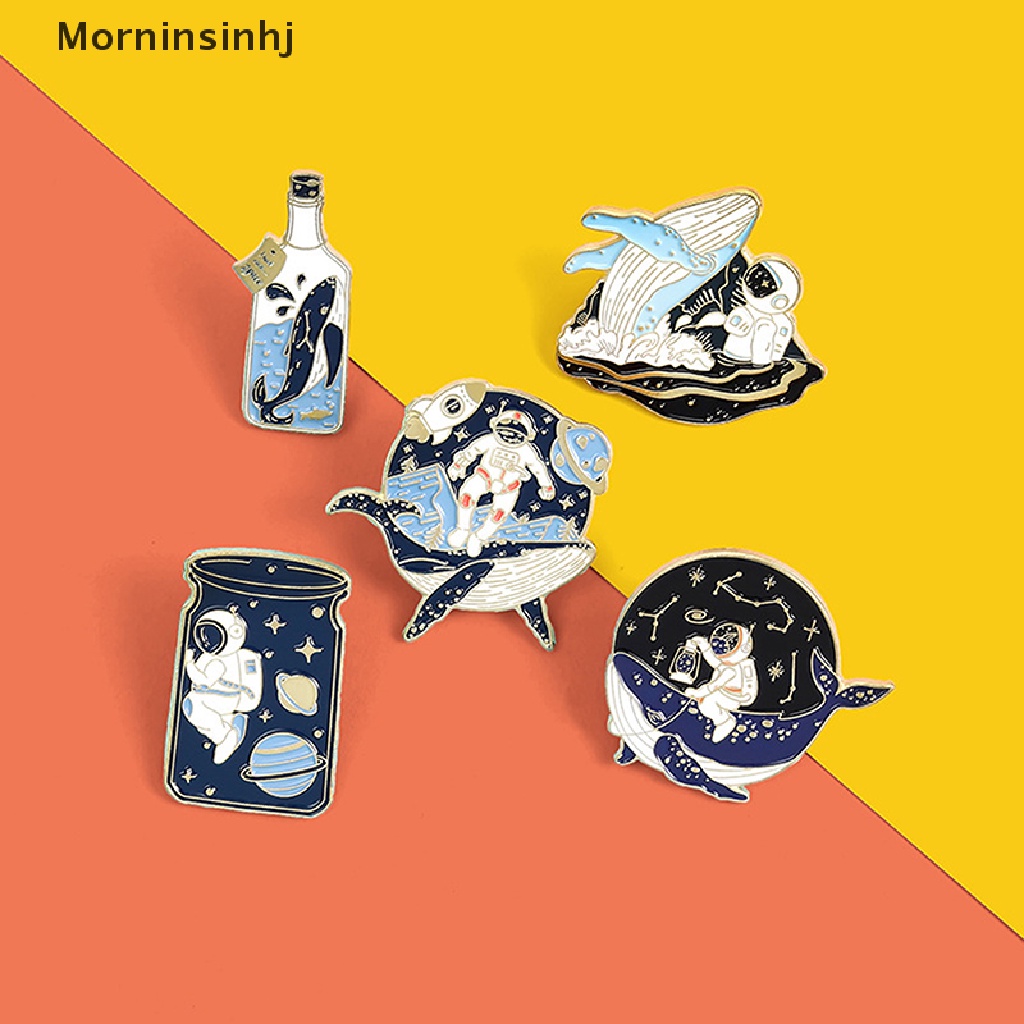 Mornin Whale Bros Pin Enamel Bentuk Ikan Paus Untuk Aksesoris Tas