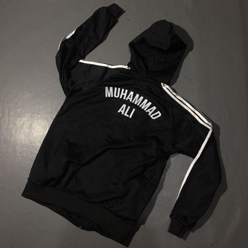 Jaket Zipper Adidas Muhammad Ali Hitam Full Tag + Label | Zipper Sport Olahraga Casual Pria Adidas