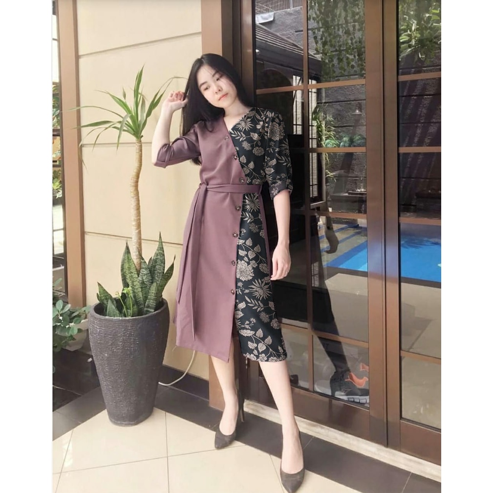 [HNFK] Tunik Lauren / Tunik Wanita Korea / Dress Tunik / Baju Wanita Tunik / Tunik Motif / Atasan Tunik Panjang