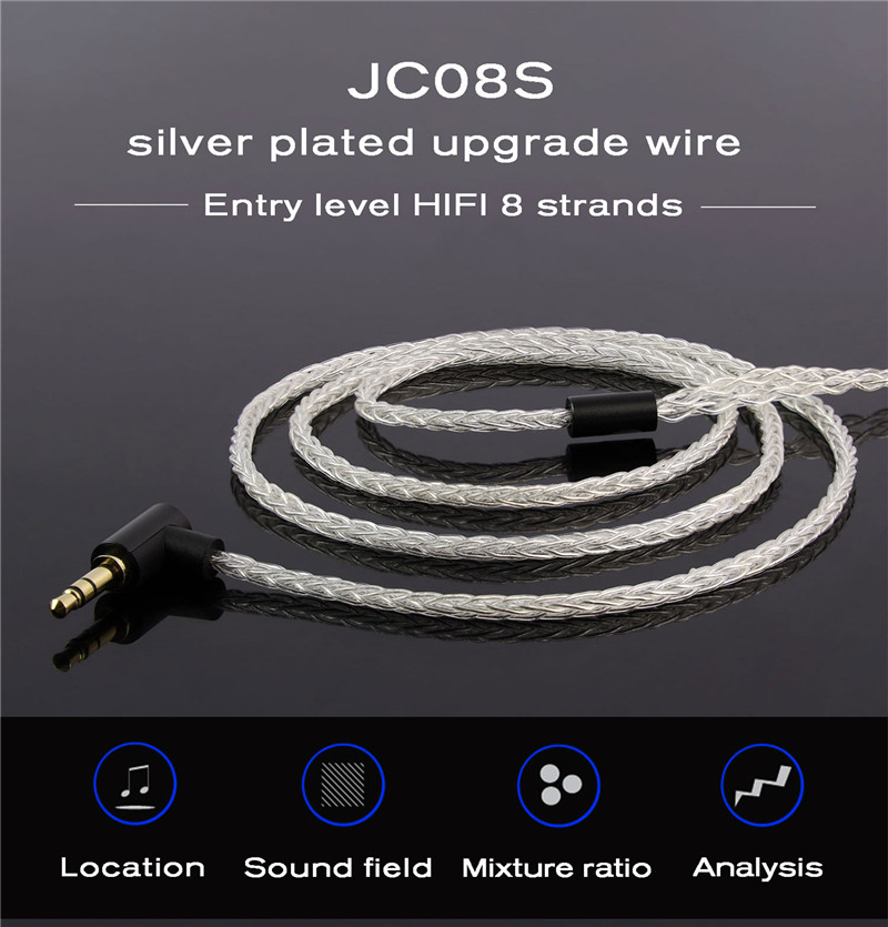 Jcally Jc08S Upgrade Earphone Hifi 8 Core Lapis Silver