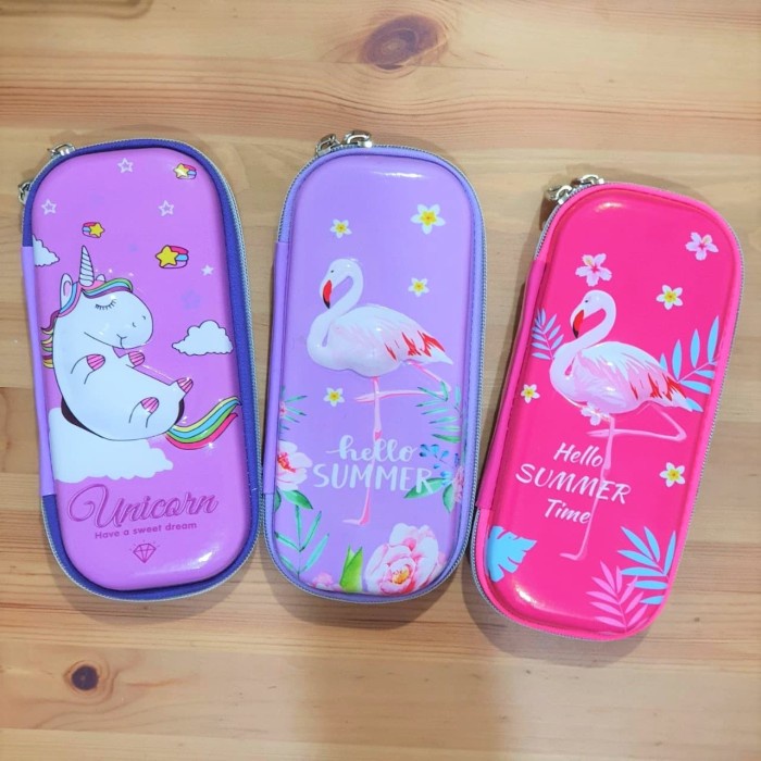 

Terbatas Tempat Pensil Smiggle Lookalike Eva Hardcase Flamingo Series - Unicorn Pink Promo