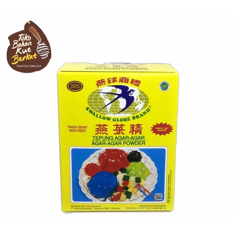 AGAR AGAR SWALLOW GLOBE 7 GR / ANEKA RASA / CTN ( 24 BOX )