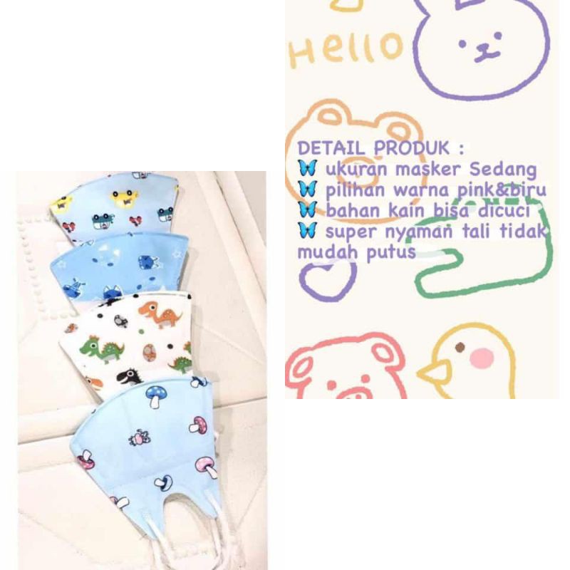 masker kain duckbill motif (premium)