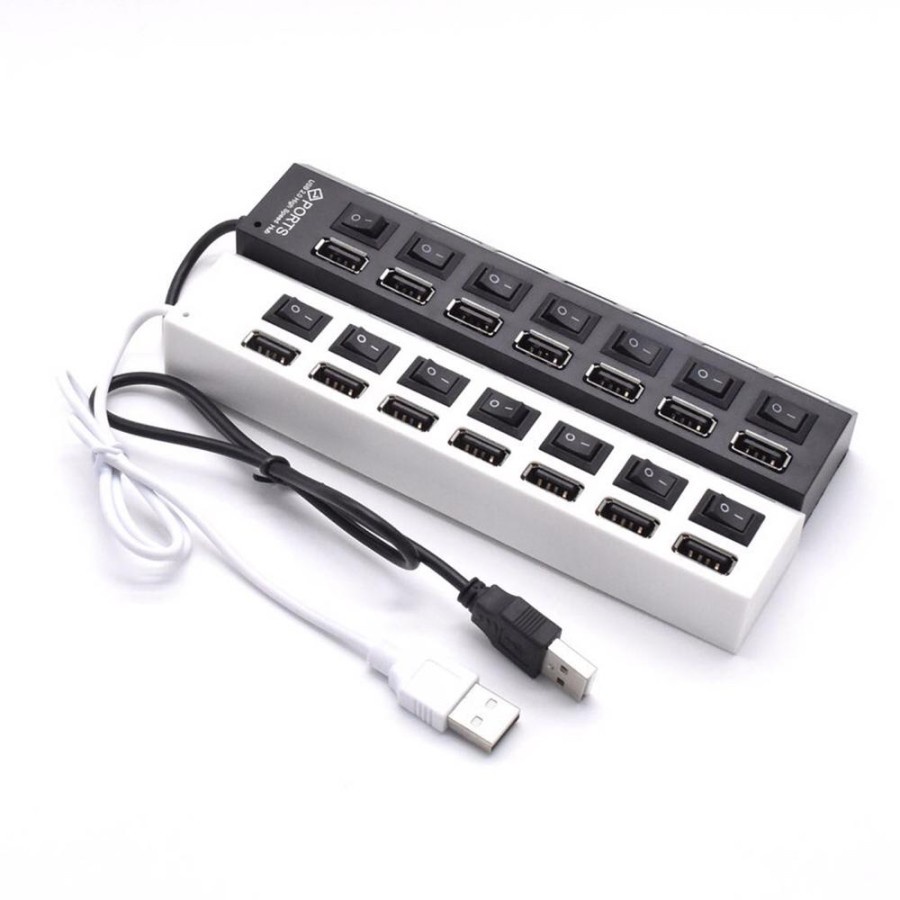 PENGHUBUNG USB 7 LUBANG + SAKLAR ON OFF 2.0 HIGH SPEED HUB 7IN1 7PORT OUTPUT CABANG USB FLASHDISK MOUSE SPEAKER FOR LAPTOP PC KOMPUTER DLL