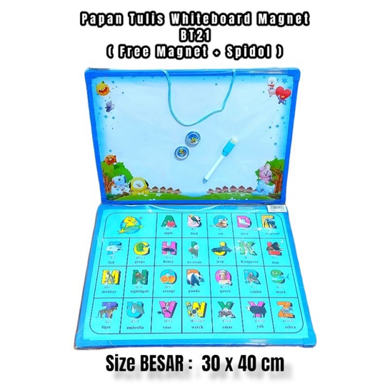

Papan Tulis Belajar Anak Whiteboard Tempel Magnet Free Magnet dan spidol size BESAR