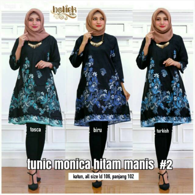 TUNIK MONICA HITAM MANIS TUNIK BATIK MURAH TUNIK CEWEK GROSIR TUNIK BATIK MURAH BATIK MODERN