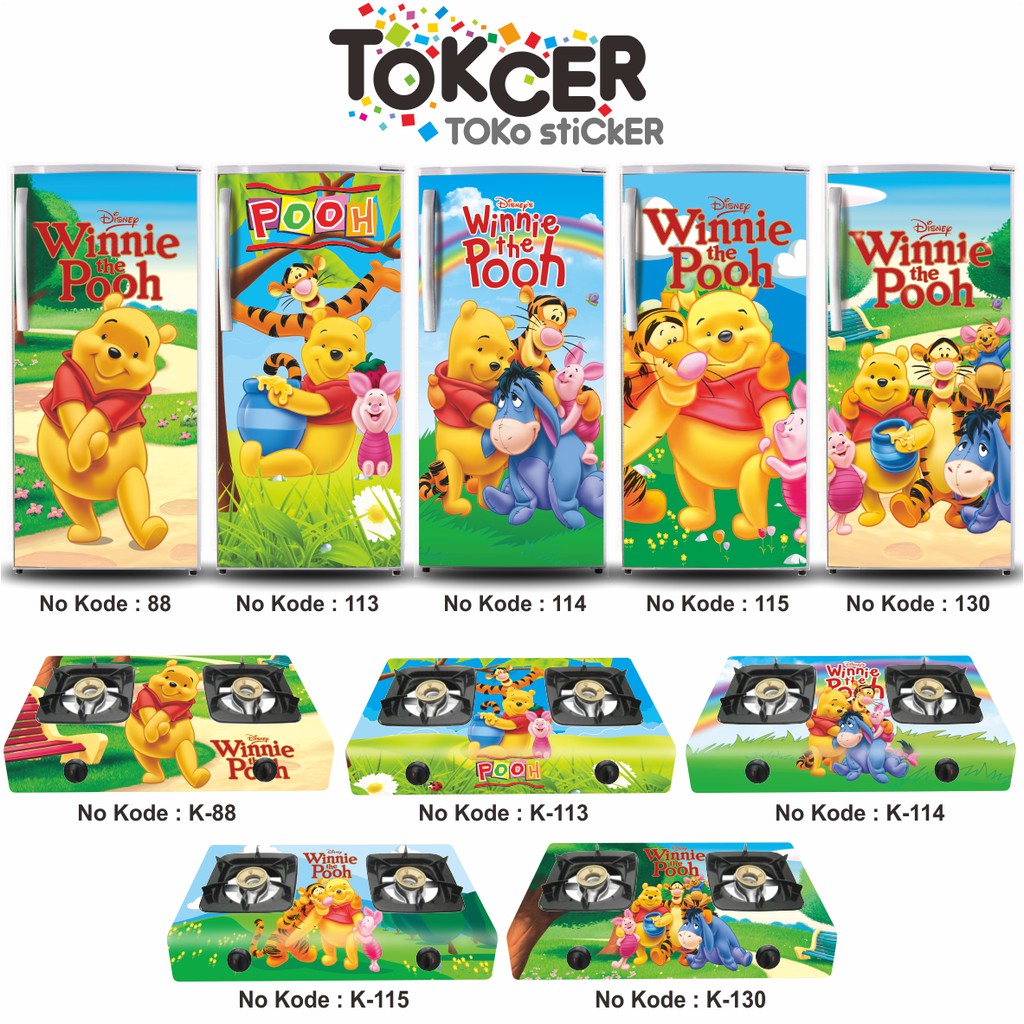 Stiker Kulkas 1 Pintu dan 2 Pintu Winnie The Pooh