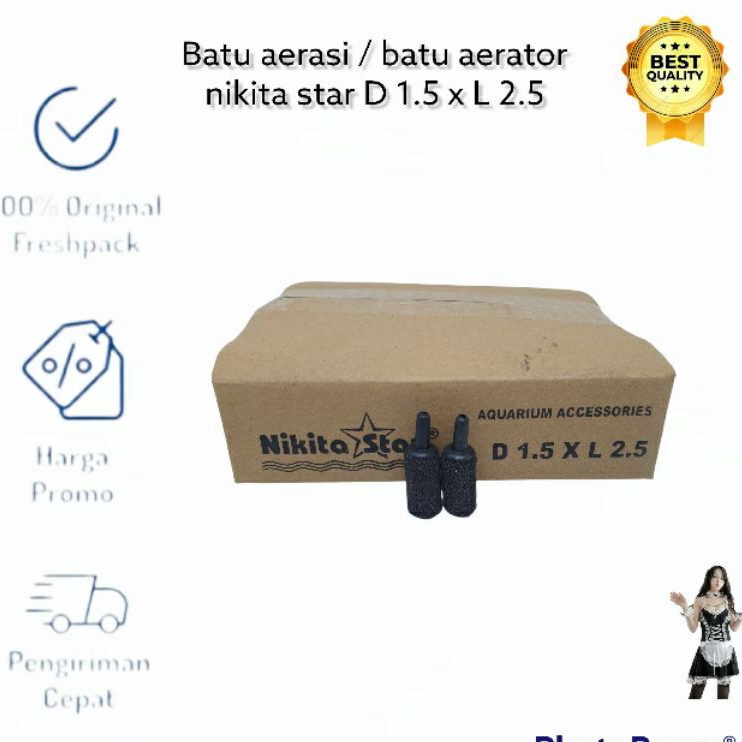 Air Stone Kecil / Batu Aerator Aerasi Aquarium Aerator D1.5 L2.5 NIKITA STAR